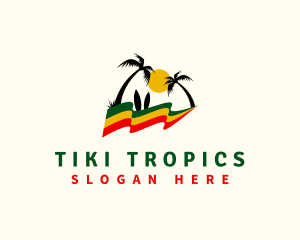 Caribbean Tropical Beach logo design