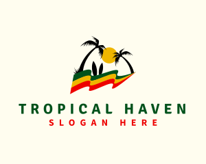 Caribbean Tropical Beach logo design