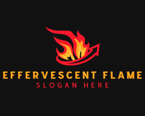 Flame Fire Arrow logo design