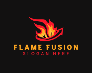 Flame Fire Arrow logo design