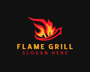 Flame Fire Arrow logo design