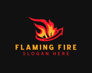 Flame Fire Arrow logo design