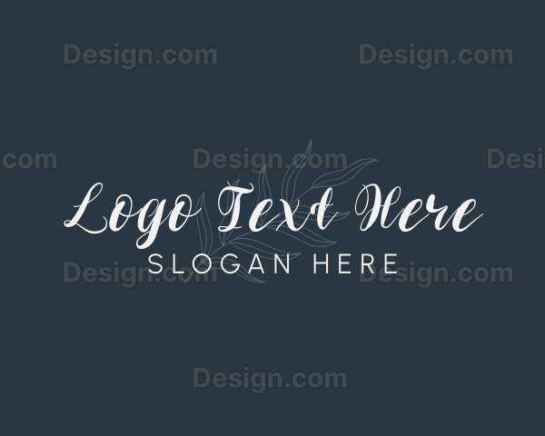 Leaf Cursive Wordmark Logo