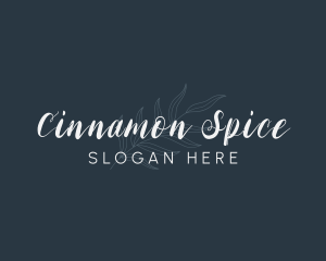 Leaf Cursive Wordmark logo design