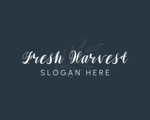 Leaf Cursive Wordmark logo design