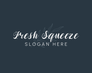 Leaf Cursive Wordmark logo design