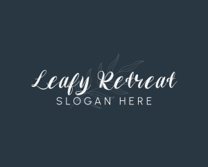 Leaf Cursive Wordmark logo design