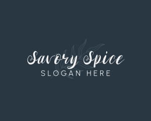 Leaf Cursive Wordmark logo design