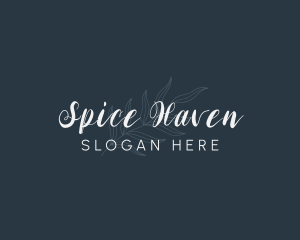 Leaf Cursive Wordmark logo design