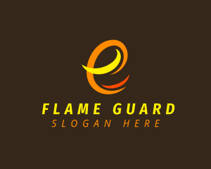 Flame Industry Letter E logo