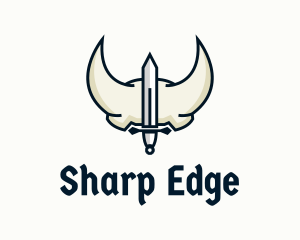 Sword Medieval Helmet  logo design