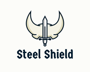 Sword Medieval Helmet  logo design