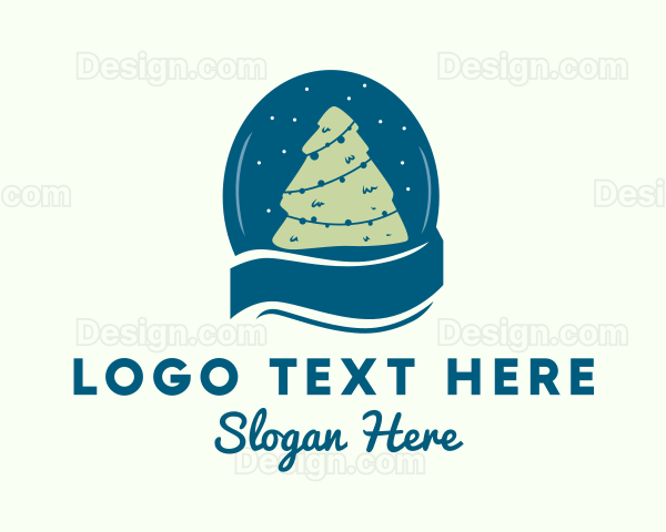 Christmas Tree Snow Globe Logo