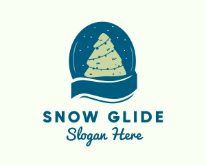 Christmas Tree Snow Globe  logo design