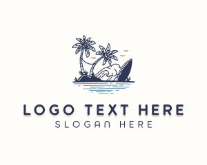 Beach Resort Surfboard Logo