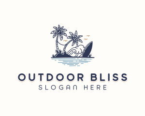 Beach Resort Surfboard logo design