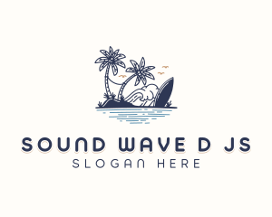 Beach Resort Surfboard logo design