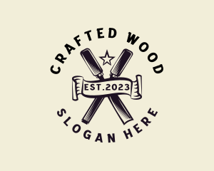 Woodwork Chisel Carpentry Tool logo