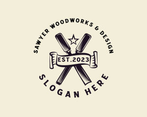 Woodwork Chisel Carpentry Tool logo design