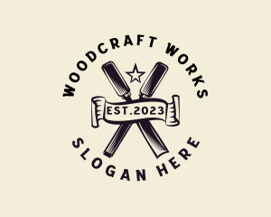 Woodwork Chisel Carpentry Tool logo