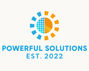 Solar Sun Sustainable Power  logo design