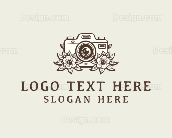 Floral Camera Photography Logo