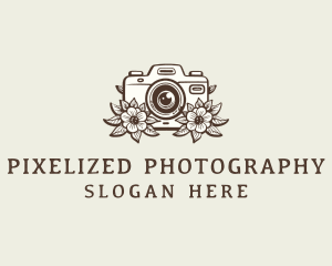 Floral Camera Photography logo design