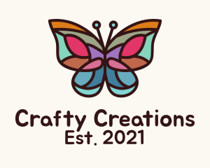 Stained Glass Butterfly logo design