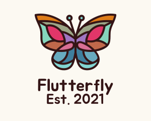 Stained Glass Butterfly logo design