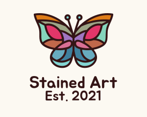 Stained Glass Butterfly logo design