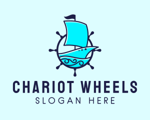 Ship Steering Wheel logo design