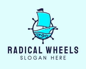 Ship Steering Wheel logo design