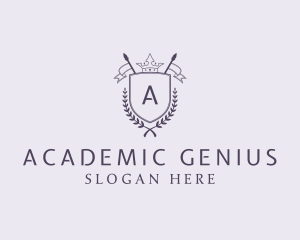 Flag Crown Shield Academy logo design