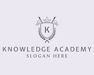 Flag Crown Shield Academy logo design