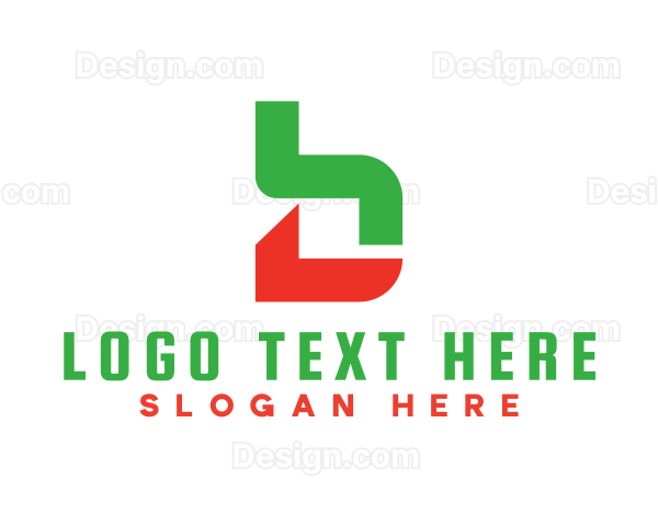 Green Red Modern B Logo