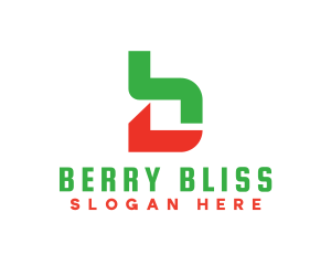 Green Red Modern B logo design