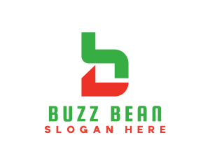 Green Red Modern B logo design