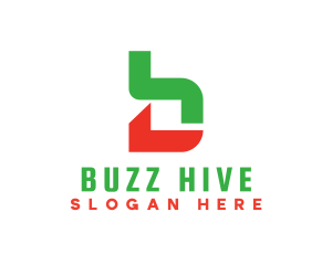 Green Red Modern B logo design