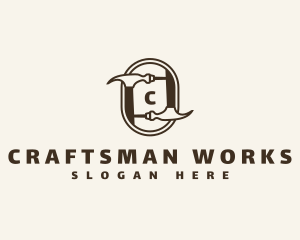 Nail Hammer Carpentry logo design