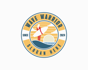 Woman Surfboard Surfer logo