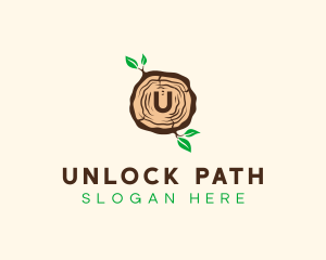 Wood Tree Log logo design