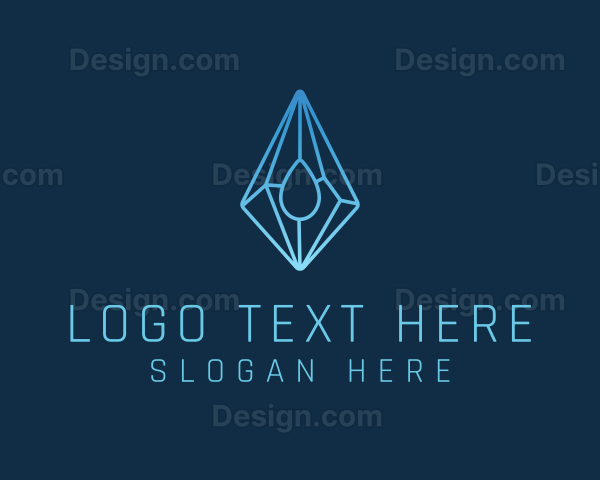 Crystal Droplet Gemstone Logo