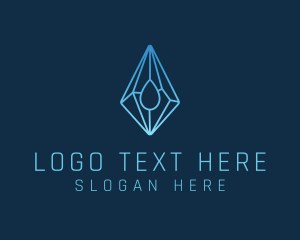 Crystal Droplet Gemstone Logo