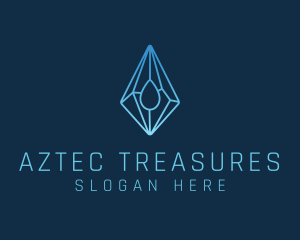 Crystal Droplet Gemstone logo design