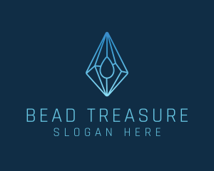 Crystal Droplet Gemstone logo design