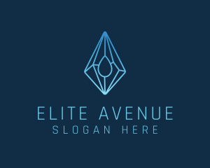 Crystal Droplet Gemstone logo design