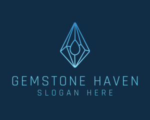 Crystal Droplet Gemstone logo design