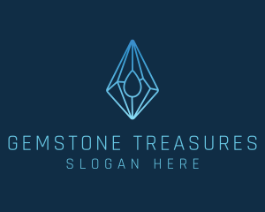 Crystal Droplet Gemstone logo design
