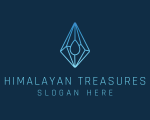 Crystal Droplet Gemstone logo design