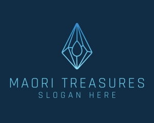 Crystal Droplet Gemstone logo design